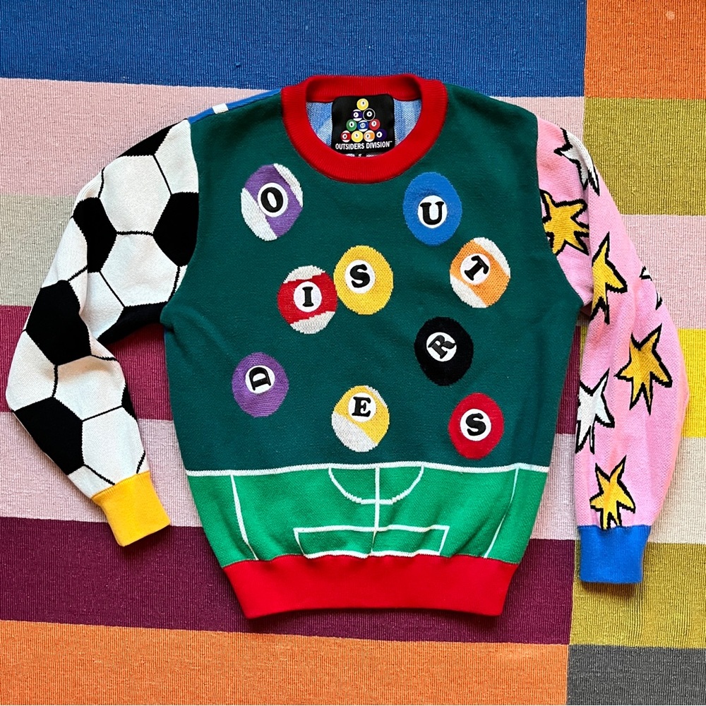 Outsiders Division unisex Green Soccer Pool Ball Graphic Sweater